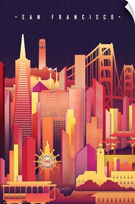 San Francisco, California - Neon Skyline