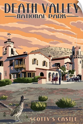 Scotty's Castle - Death Valley National Park: Retro Travel Poster