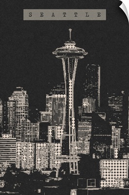 Seattle Skyline - Dot Art