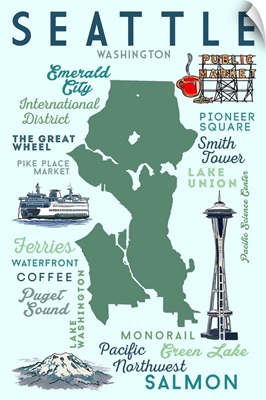 Seattle, Washington - Typography & Icons