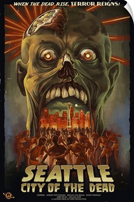 Seattle Zombies - City of the Dead: Retro Travel Poster