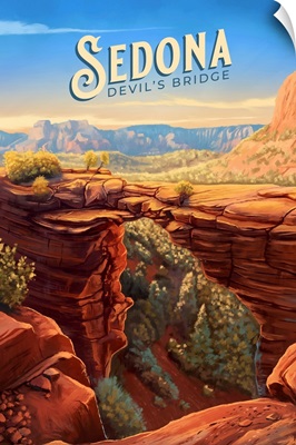 Sedona Devil's Bridge: Retro Travel Poster