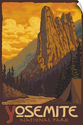 Sentinel Yosemite: Retro Travel Poster