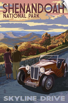 Shenandoah National Park, Virginia - Skyline Drive: Retro Travel Poster