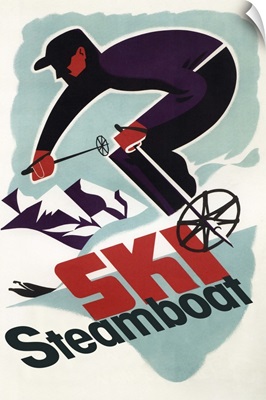 Ski Steamboat Springs, CO - Vintage Travel Poster: Retro Travel Poster