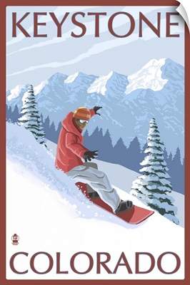 Snowboarder - Keystone, Colorado: Retro Travel Poster