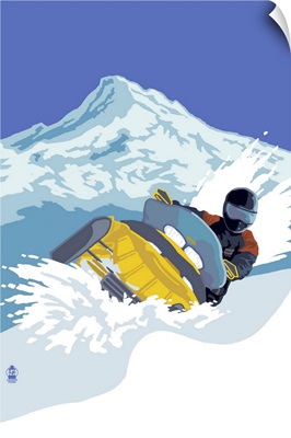 Snowmobile: Retro Poster Art