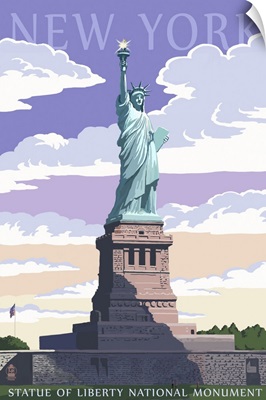 Statue of Liberty National Monument - New York City, NY: Retro Travel Poster
