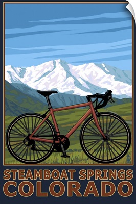 Steamboat Springs, CO - Mountain Bike: Retro Travel Poster