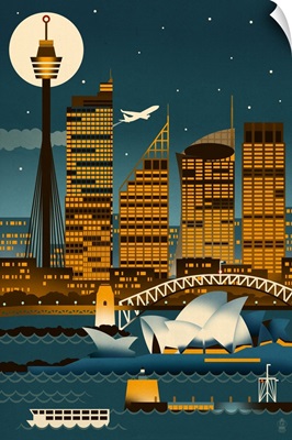 Sydney, Australia, Retro Skyline
