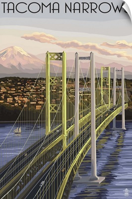 Tacoma, Washington, Narrows Bridge and Mount Rainier
