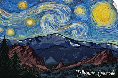Telluride, Colorado - Pikes Peak - Starry Night