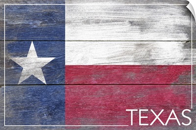 Texas State Flag on Wood