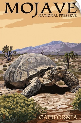 Tortoise - Mojave National Preserve, California: Retro Travel Poster