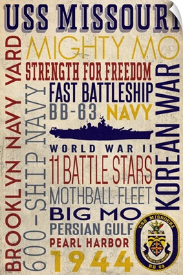 USS Missouri, Typography