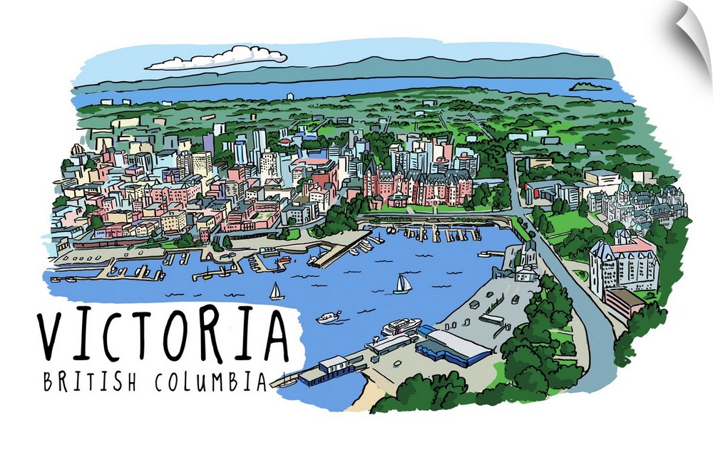 Victoria, British Columbia - Line Drawing