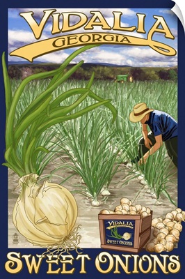 Vidalia, Georgia - Onion Field: Retro Travel Poster
