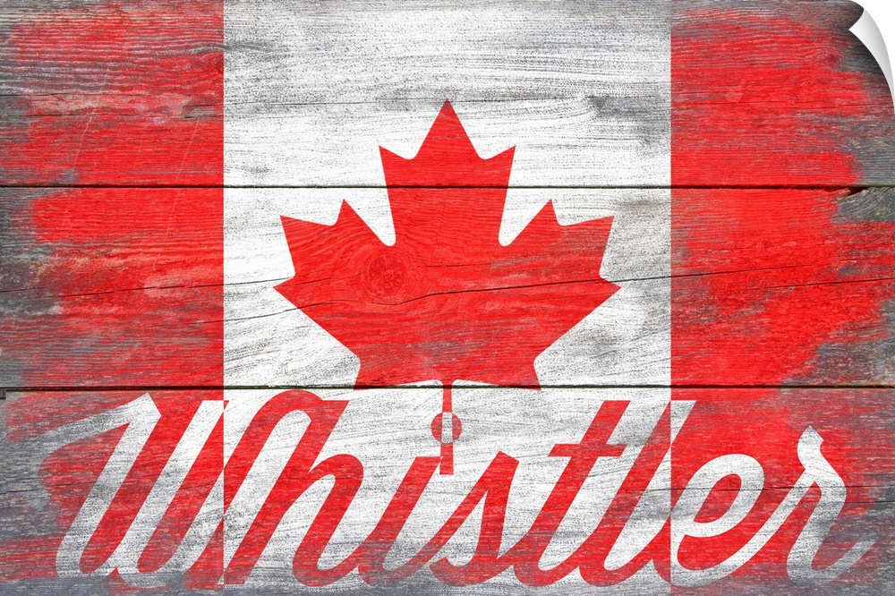 Whistler, Canada - Rustic Flag