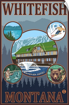 Whitefish, Montana: Retro Travel Poster