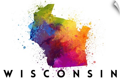 Wisconsin - State Abstract Watercolor