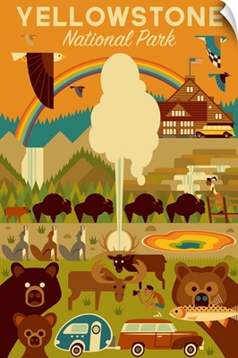 Yellowstone National Park, Adventure: Graphic Travel Poster
