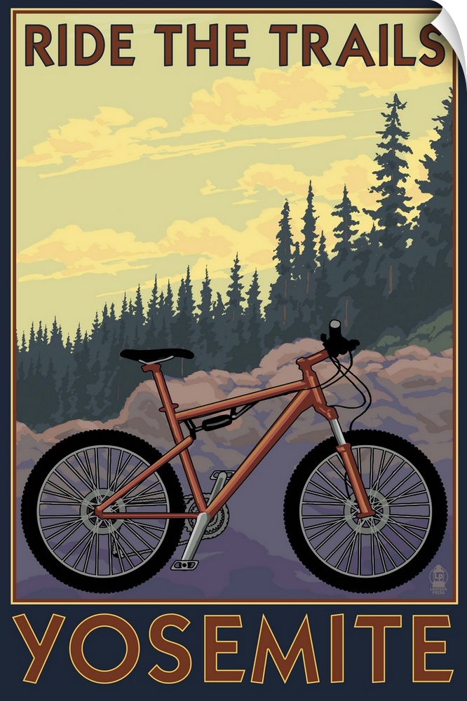 Yosemite, California - Ride the Trails: Retro Travel Poster