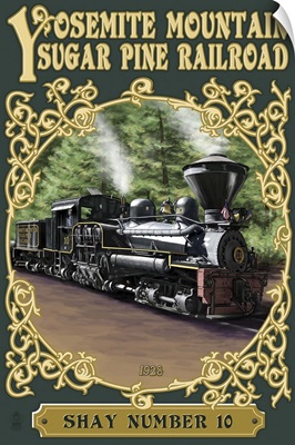 Yosemite Mountain Sugar Pine Railroad: Retro Travel Poster