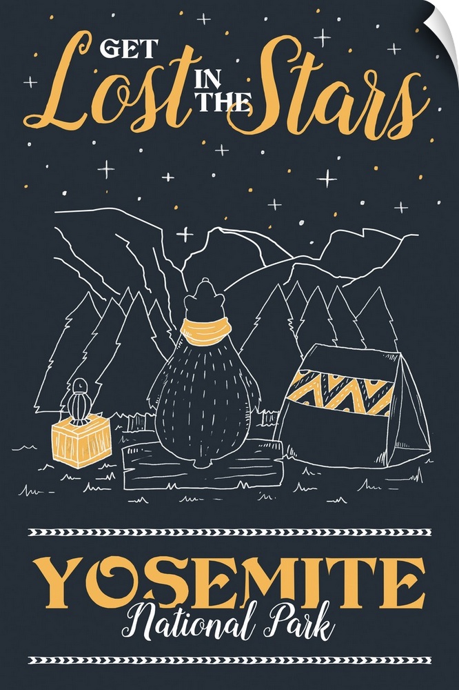 Yosemite National Park, Get Lost In The Stars: Graphic Travel Poster
