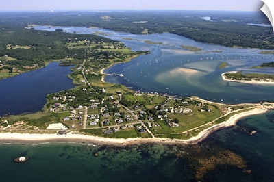 Acoaxet And The Entrance To Westport Harbor, Westport - Aerial Photograph