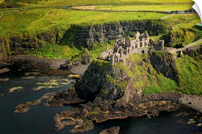 Aerial View Dunluce Castle, Northern Ireland - Aerial Photograph