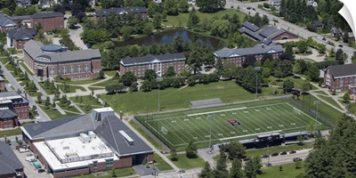Bates College And Garcelon Field, Lewiston, Maine, USA - Aerial Photograph