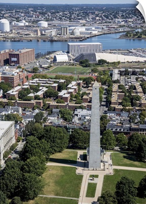 Bunker Hill Monument, Boston, MA, USA - Aerial Photograph