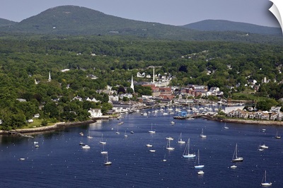 Camden Harbor, Camden, Maine, USA - Aerial Photograph