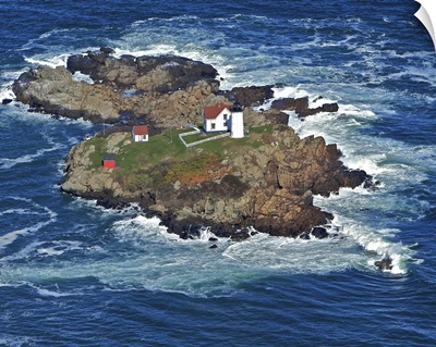 Cape Neddick Lighthouse, York, Maine - Aerial Photograph