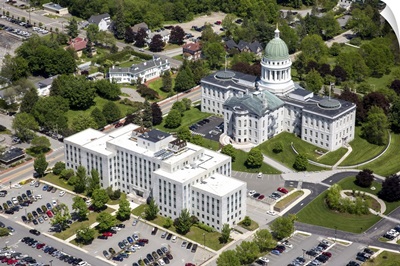 Capitol Building, Augusta, Maine - Aerial Photograph
