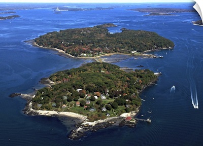 Casco Bay Islands, Portland, Maine, USA - Aerial Photograph