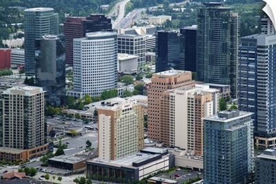 City Skyline, Bellevue, WA - Aerial Photograph
