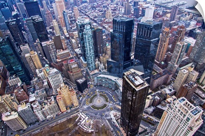 Columbus Circle, New York City - Aerial Photograph