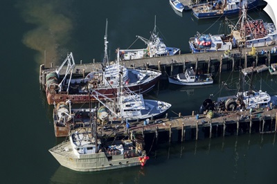 Docked Fishing Boats, Portland, Maine - Aerial Photograph