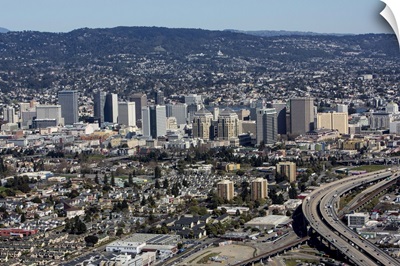 Downtown Oakland, San Francisco Bay Area, California, USA - Aerial Photograph