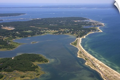 Edgartown Beach, Martha's Vineyard, Massachusetts, USA - Aerial Photograph