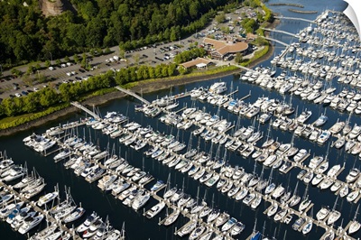 Elliott Bay Marina And Palisades Restaurant, Seattle, WA, USA - Aerial Photograph