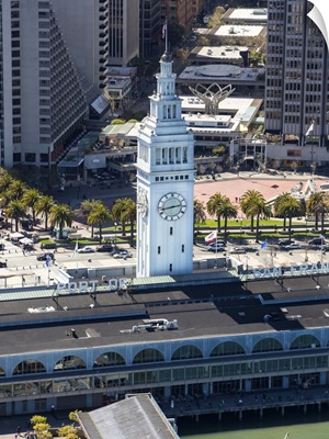 Ferry Building Along The Embarcadero, San Francisco - Aerial Photograph