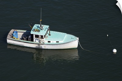 Fishing Boat, Down East, Maine, USA - Aerial Photograph