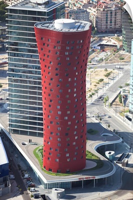 Hotel Porta Fira, Design by Architect Toyo Ito, Barcelona, Spain - Aerial Photograph
