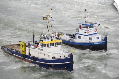 Icebreaker on Maardermeer, Lelystad - Aerial Photograph