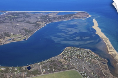 Katama Bay, Norton Point, Martha's Vineyard, MA, USA - Aerial Photograph