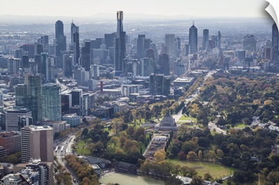 Melbourne Skyline From The South, Melbourne, Australia - Aerial Photograph