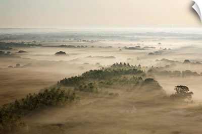 Morning Mist, Sarzeau, France - Aerial Photograph
