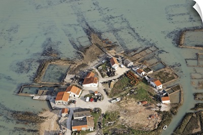 Oyster Farms, Bourcefranc-Le-Chapus, France - Aerial Photograph